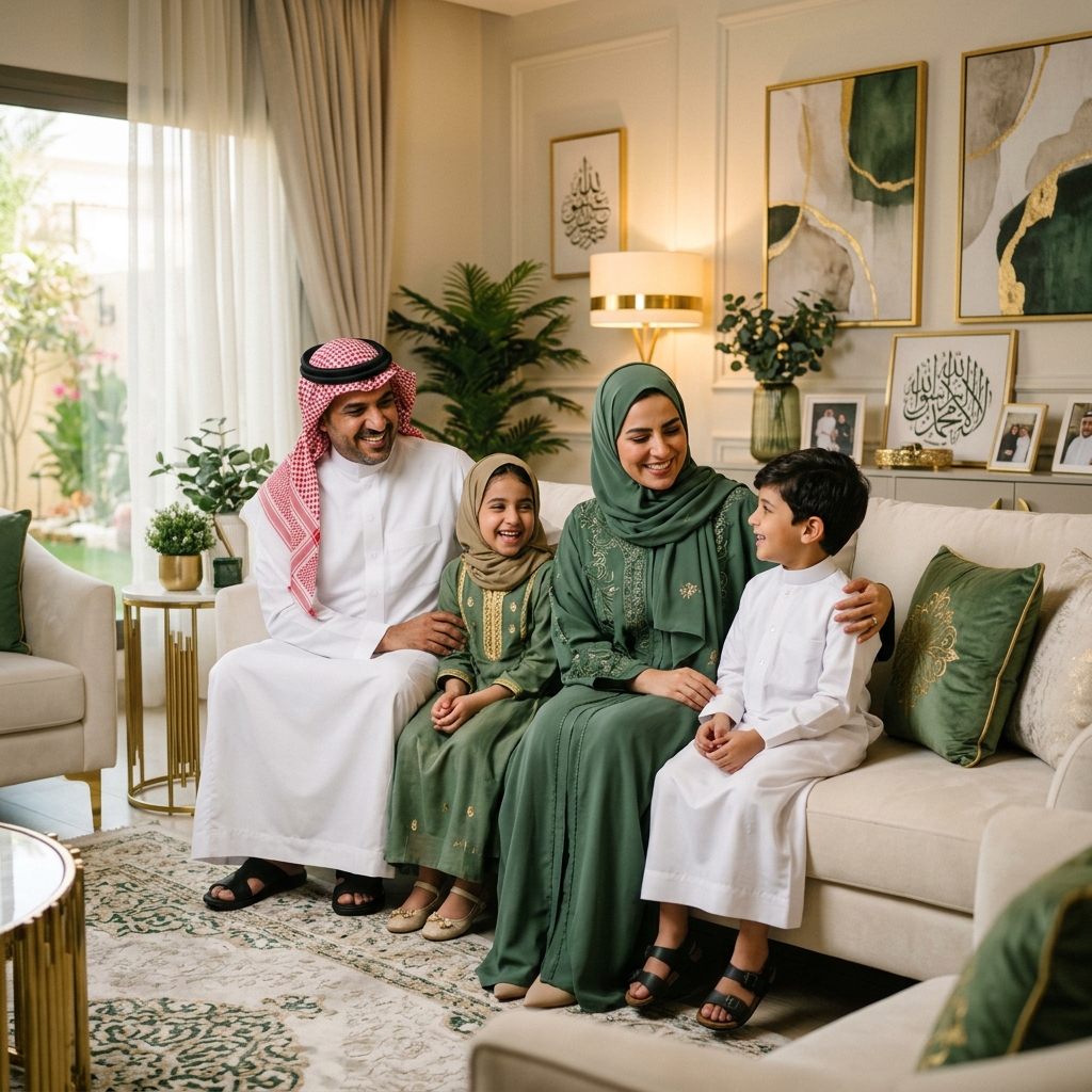 عائلة سعيدة مستقرة